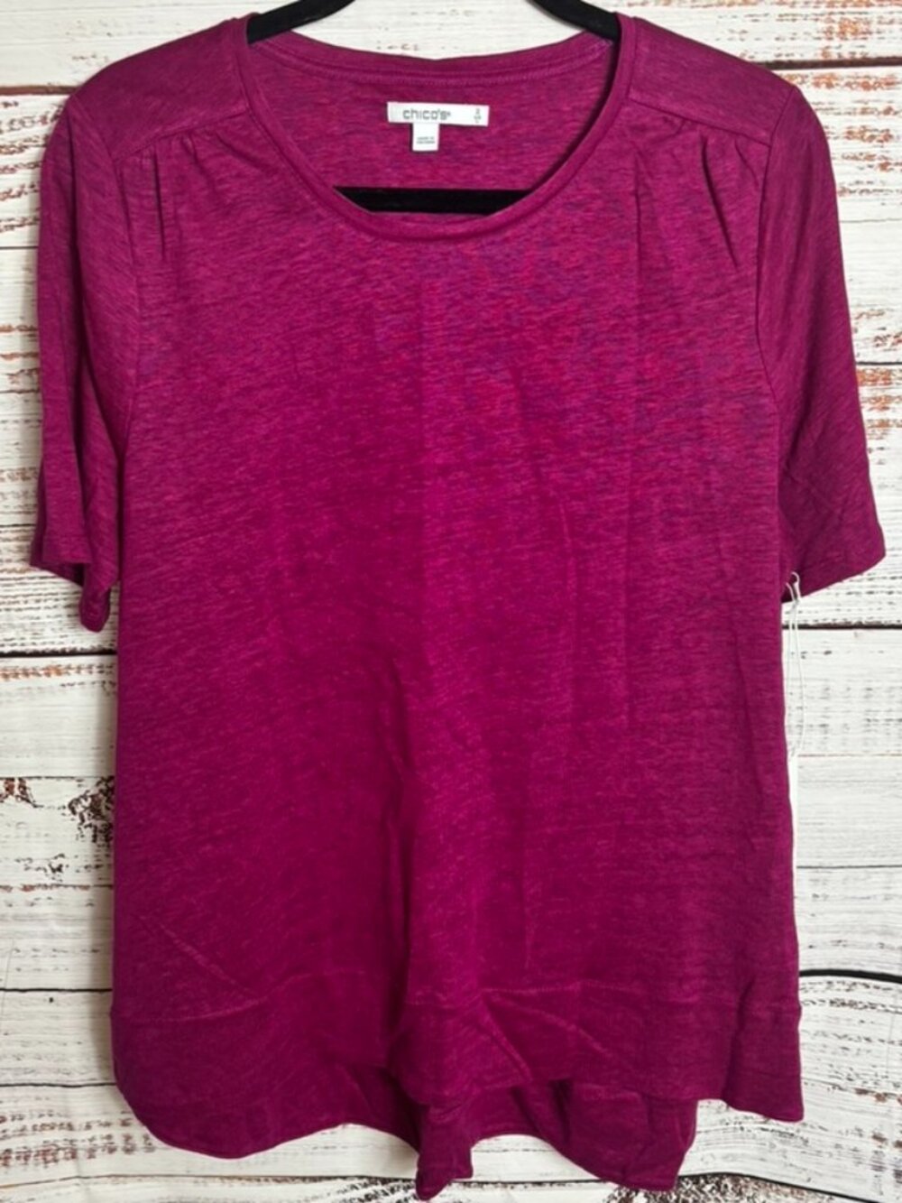 NWT Chico’s short sleeve women’s top in berry size 2